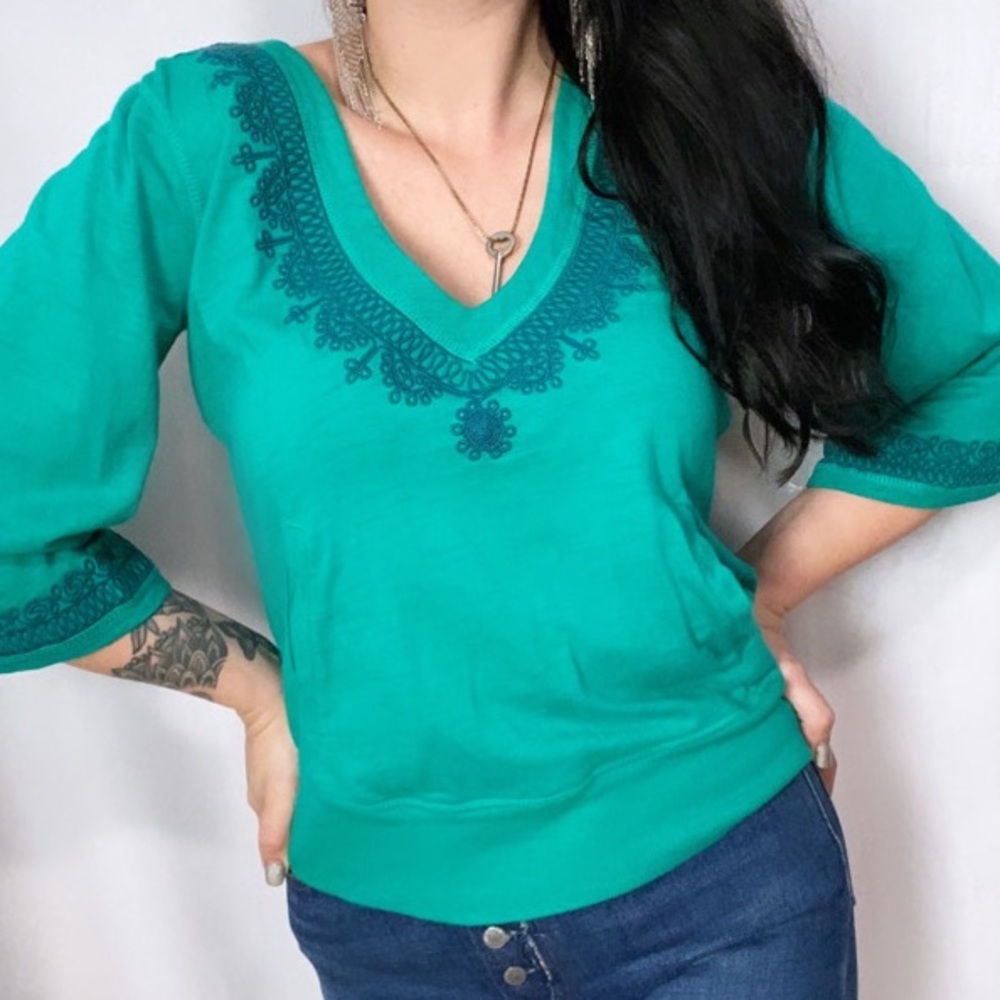 LUCKY BRAND NWT EMBROIDERED HOODIE BLOUSE TOP pending - Picture 1 of 6